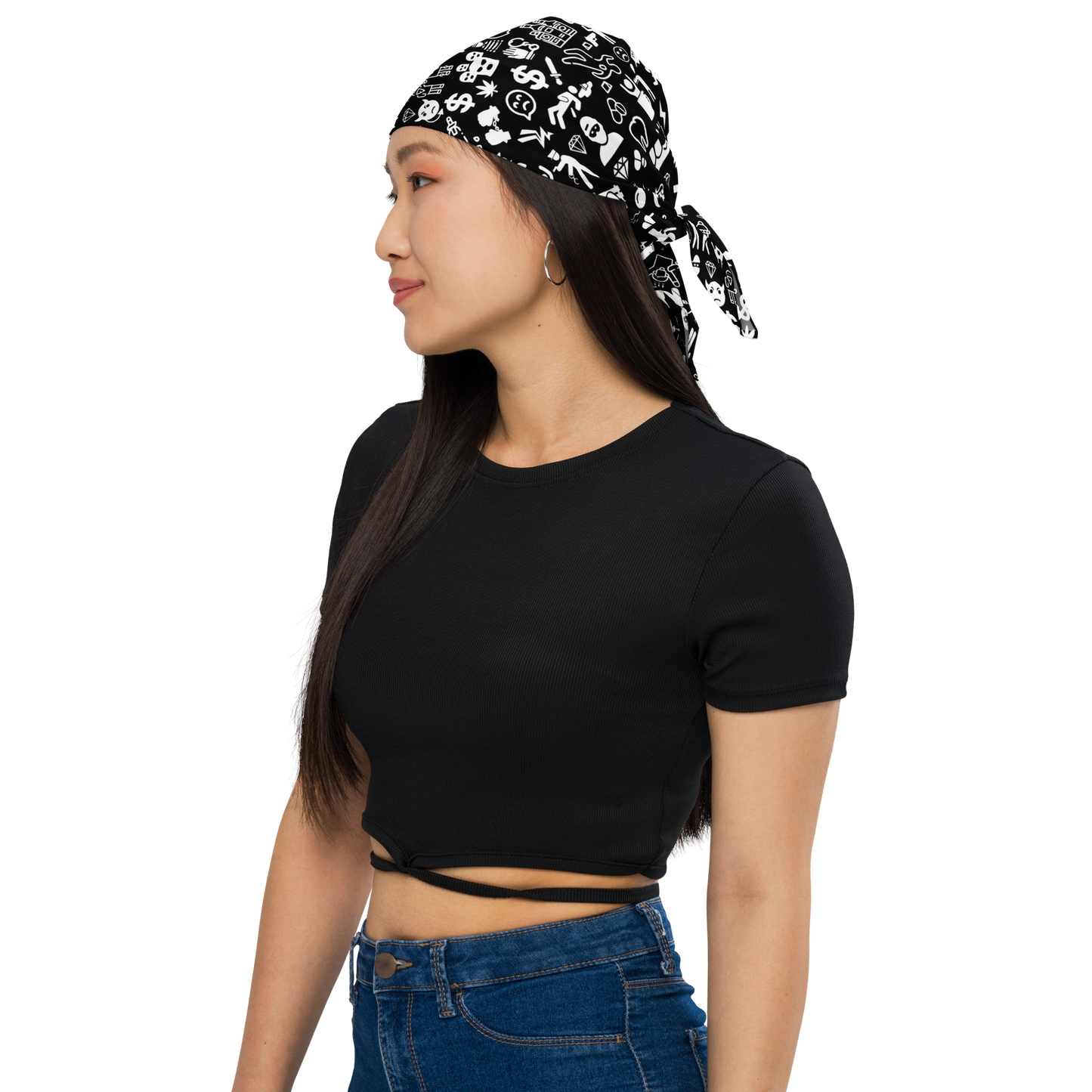 Life of Crime All-over print bandana - Black