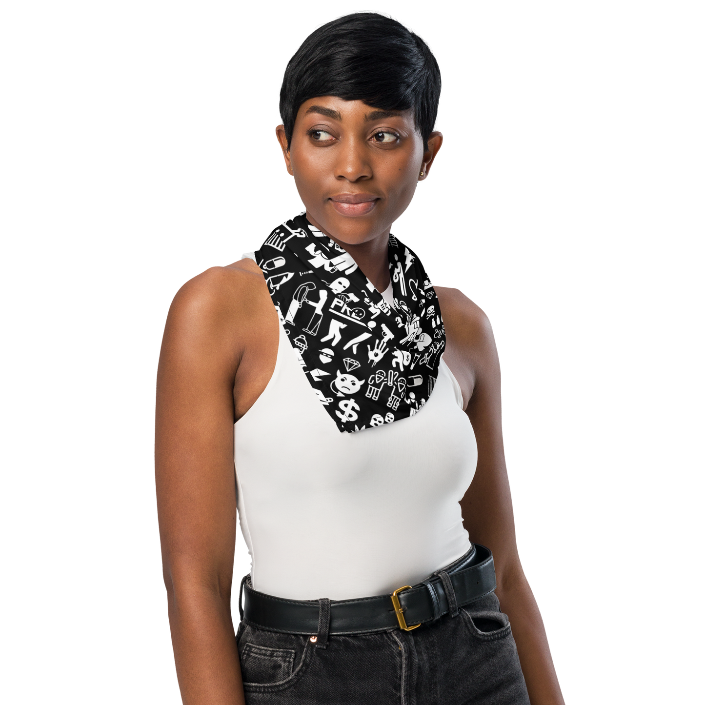 Life of Crime All-over print bandana - Black