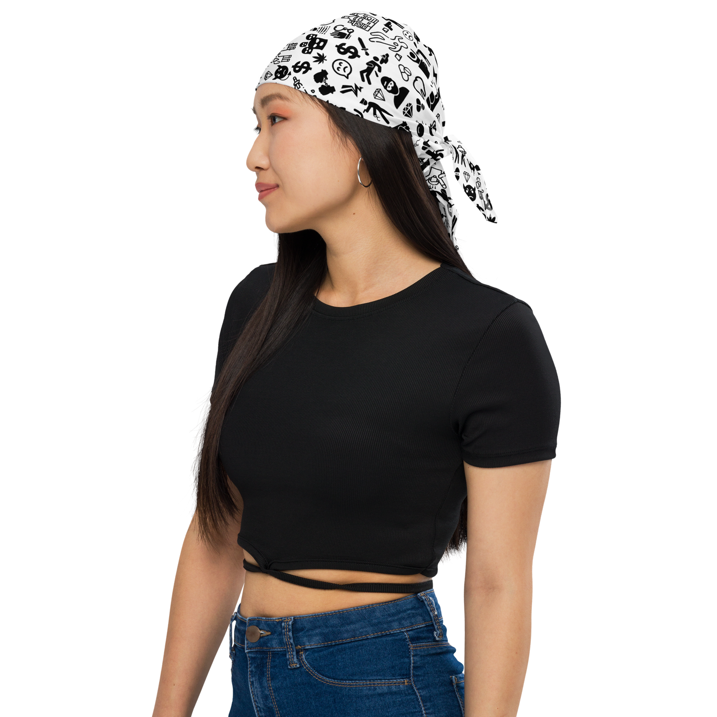 Life of Crime All-over print bandana - White