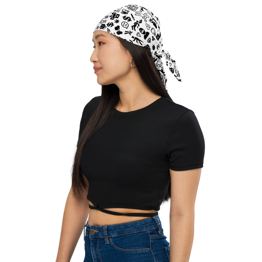 Life of Crime All-over print bandana - White