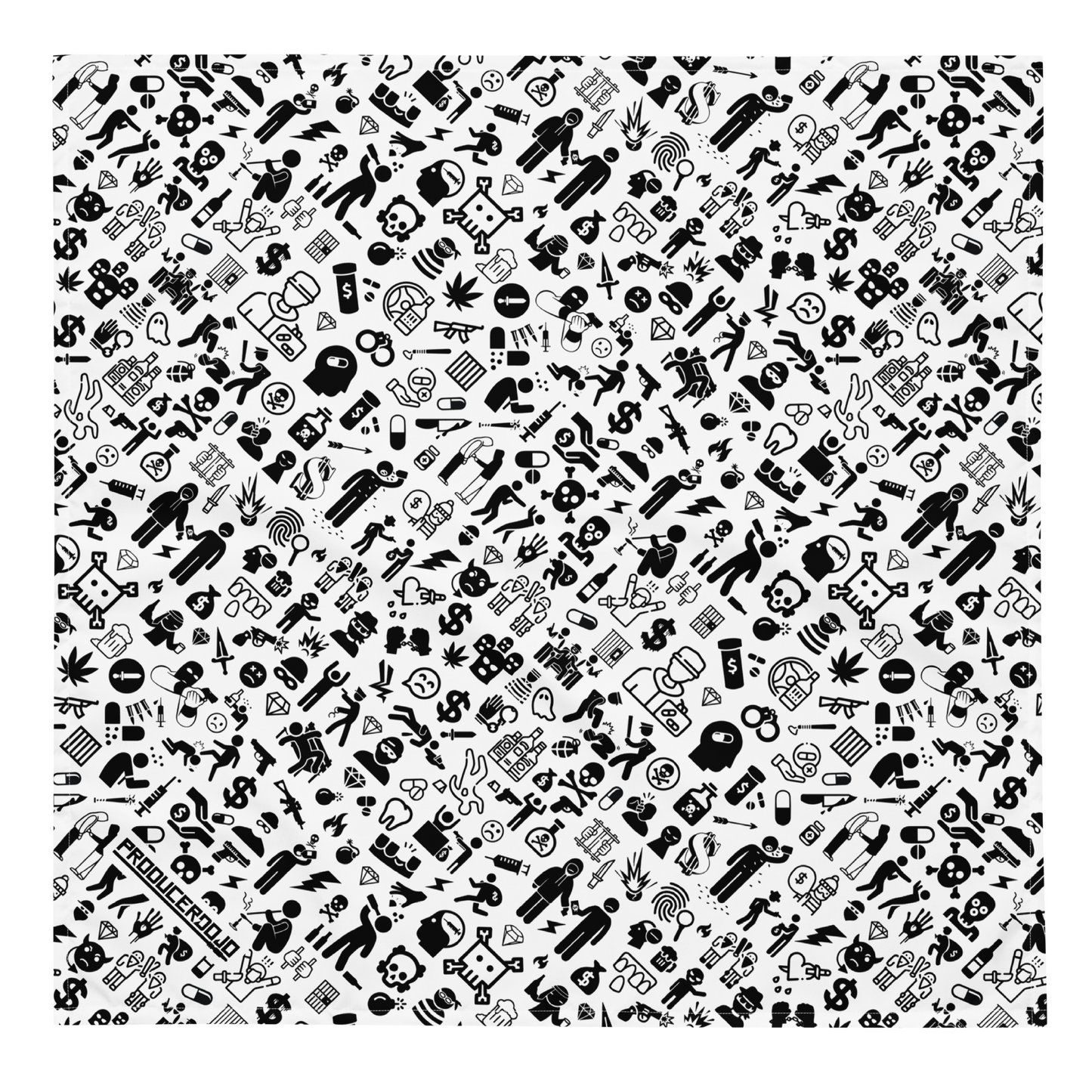 Life of Crime All-over print bandana - White