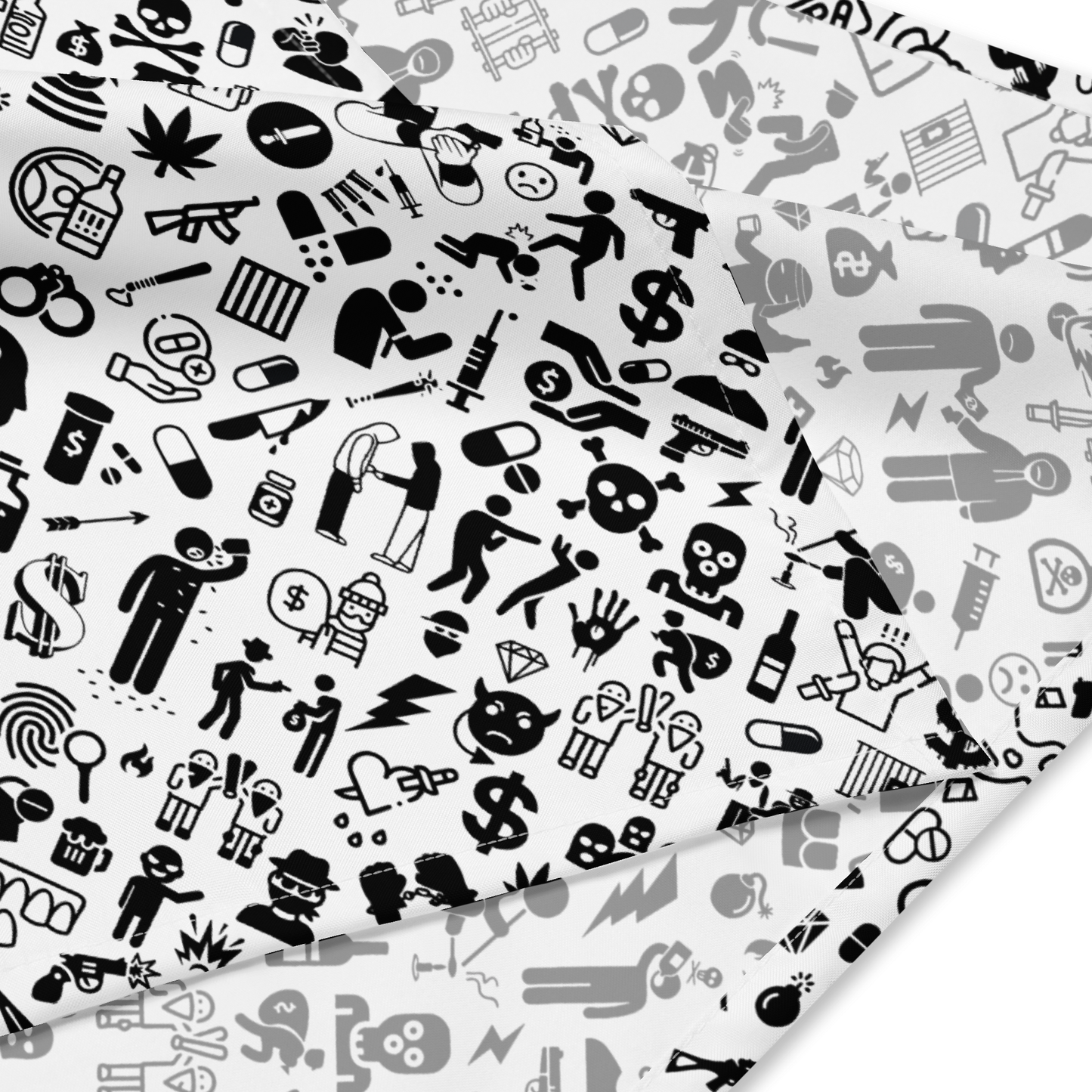 Life of Crime All-over print bandana - White