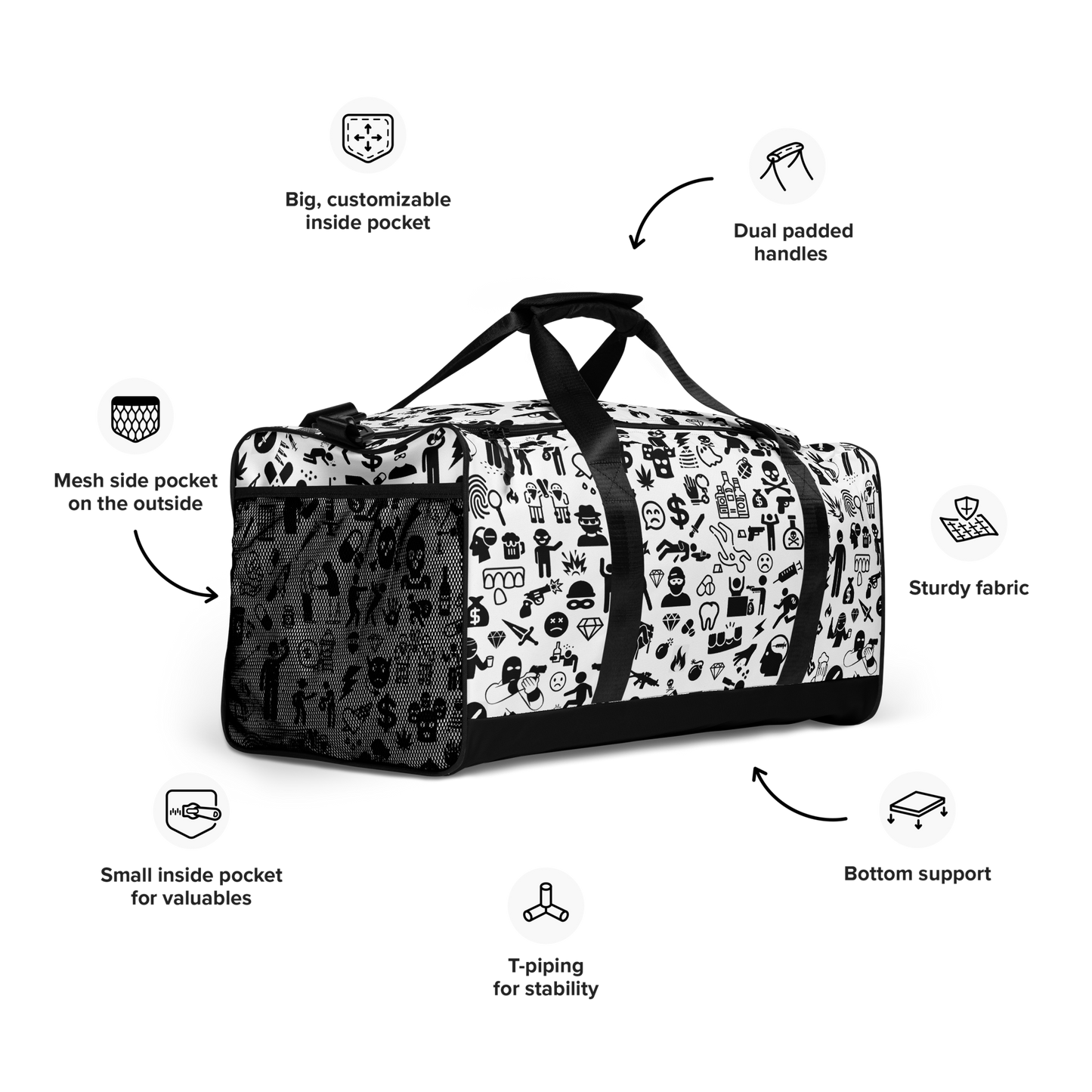 Life of Crime Duffle bag - White