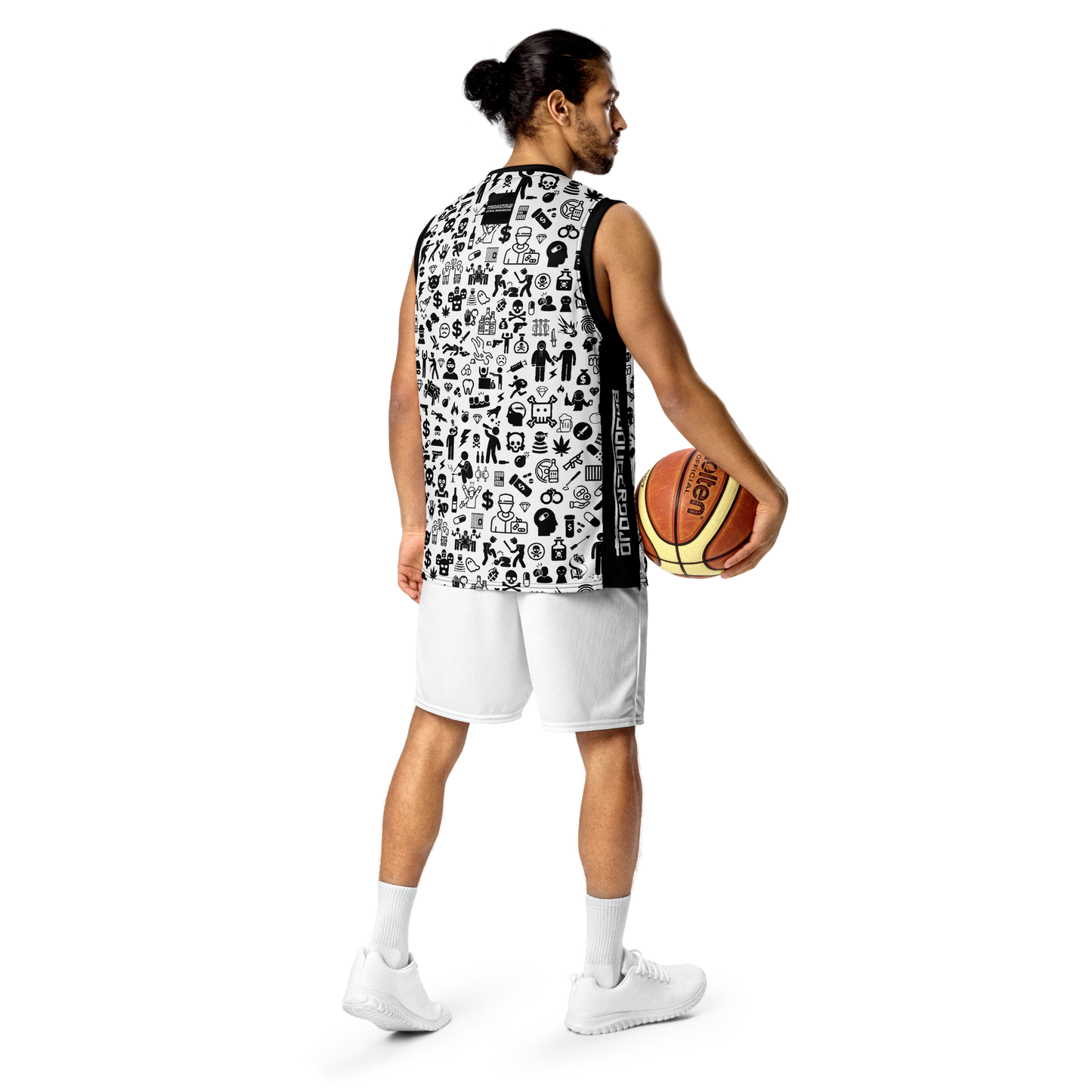 Life of Crime Unisex basketball jersey - White