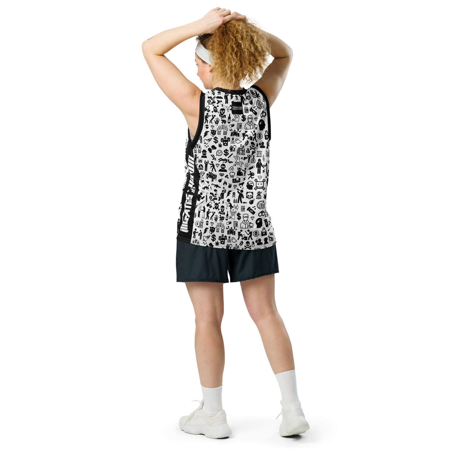 Life of Crime Unisex basketball jersey - White