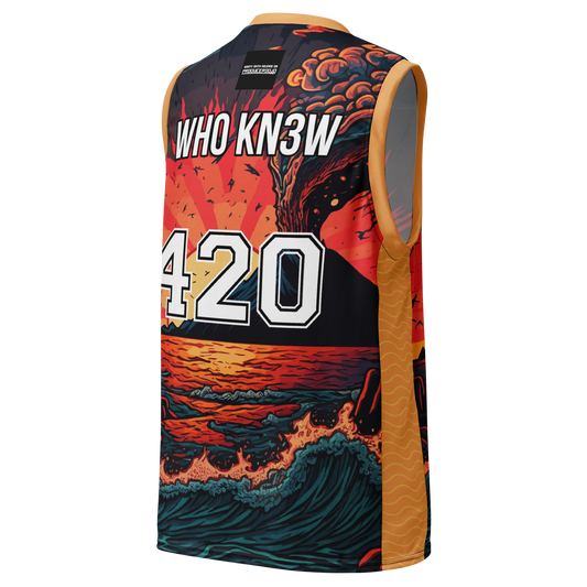 Wave Recycled unisex basketball jersey - Who Knew