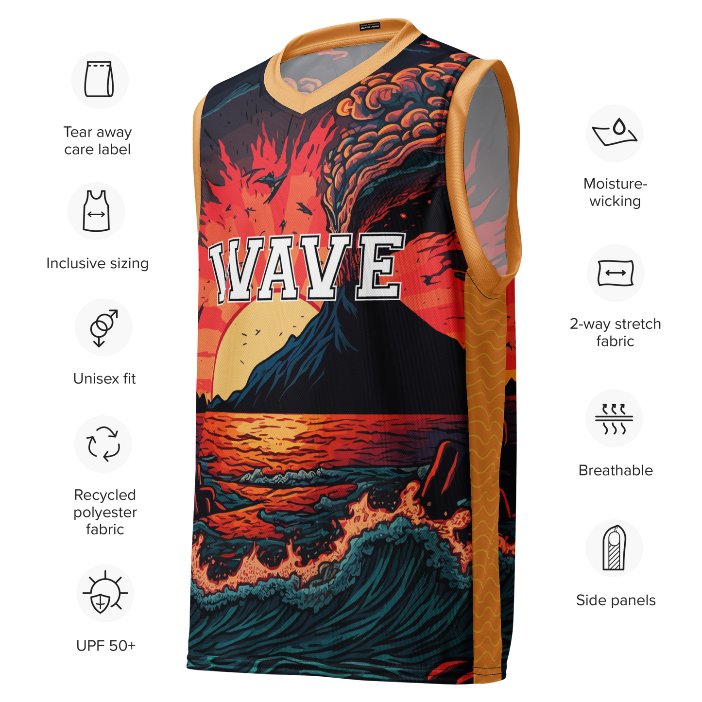 Wave Recycled unisex basketball jersey - DJ YAWN