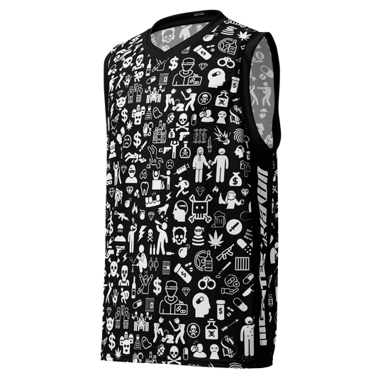 Life of Crime Unisex basketball jersey - Black