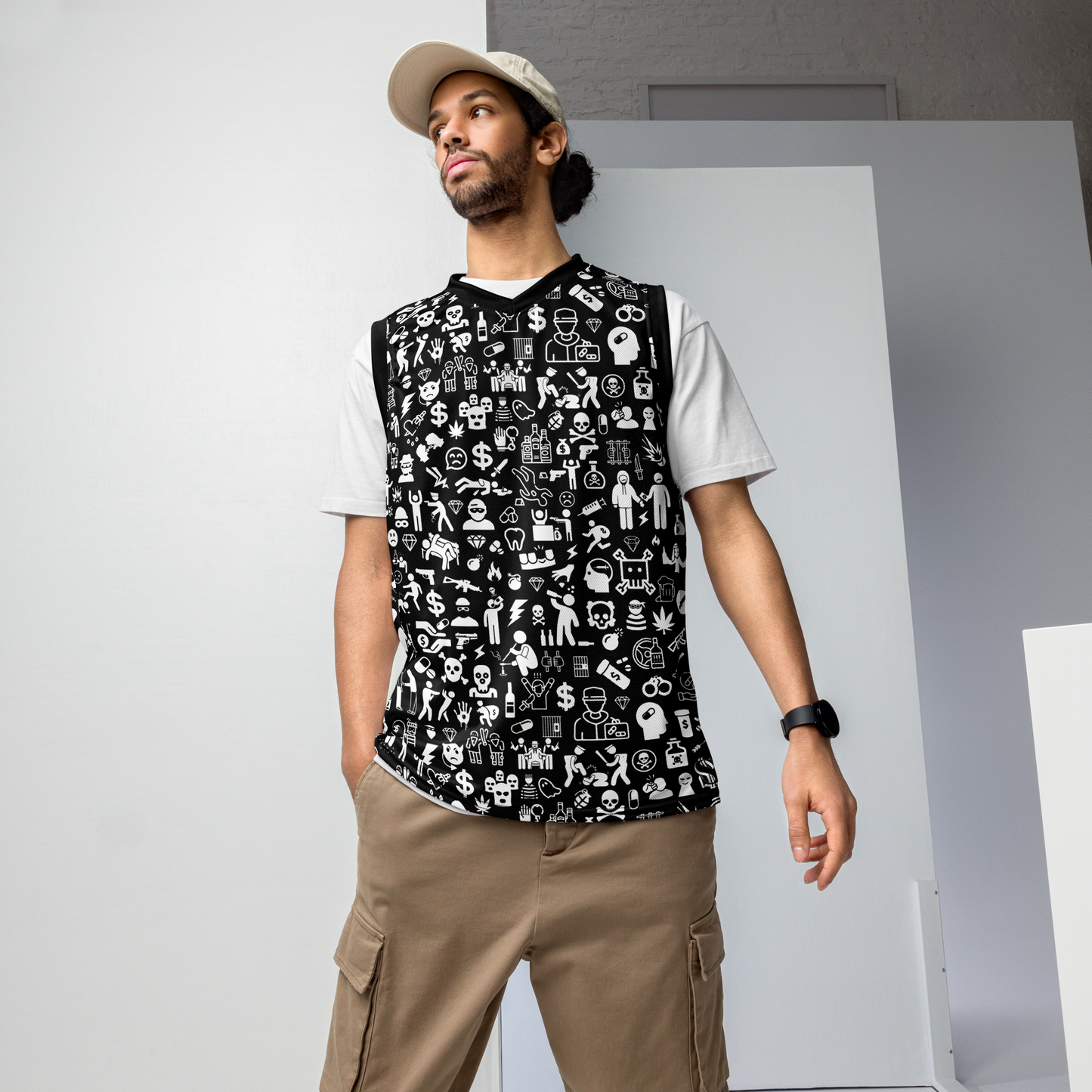Life of Crime Unisex basketball jersey - Black