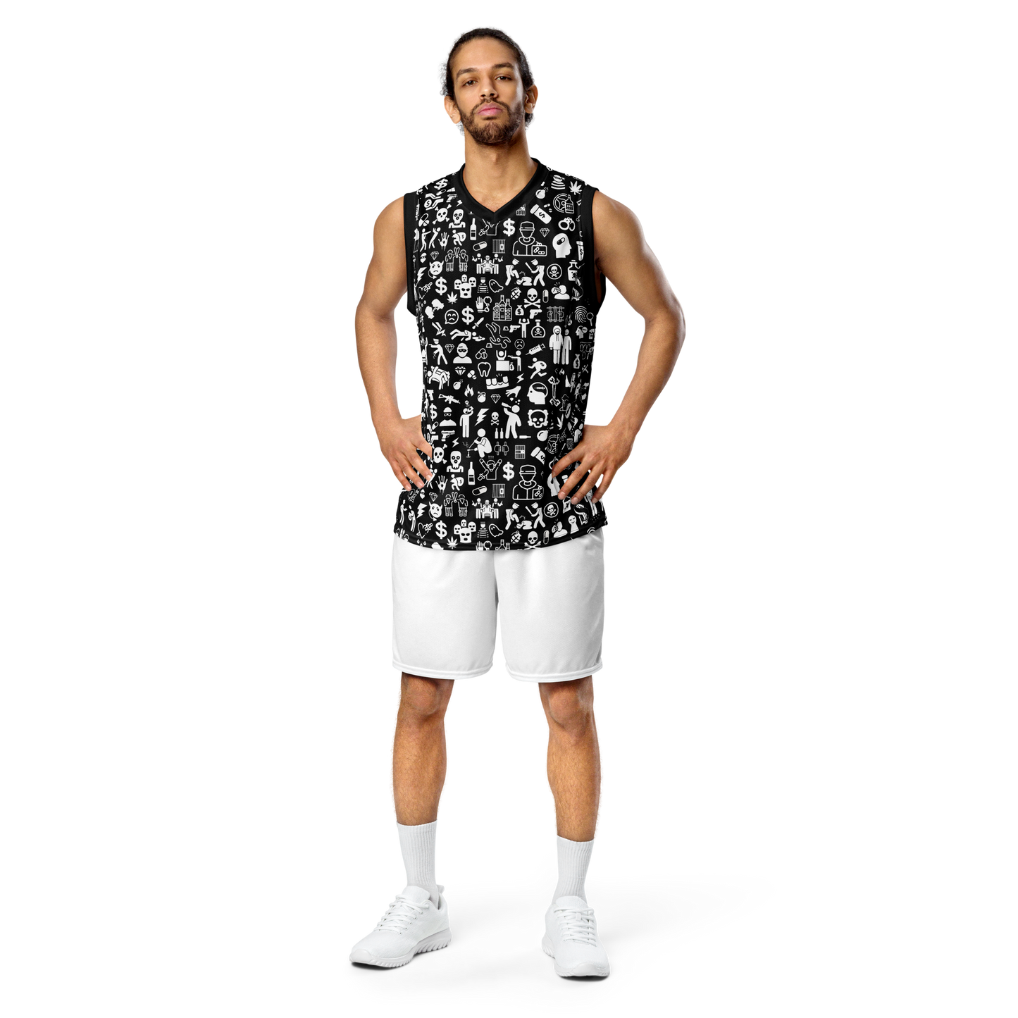 Life of Crime Unisex basketball jersey - Black