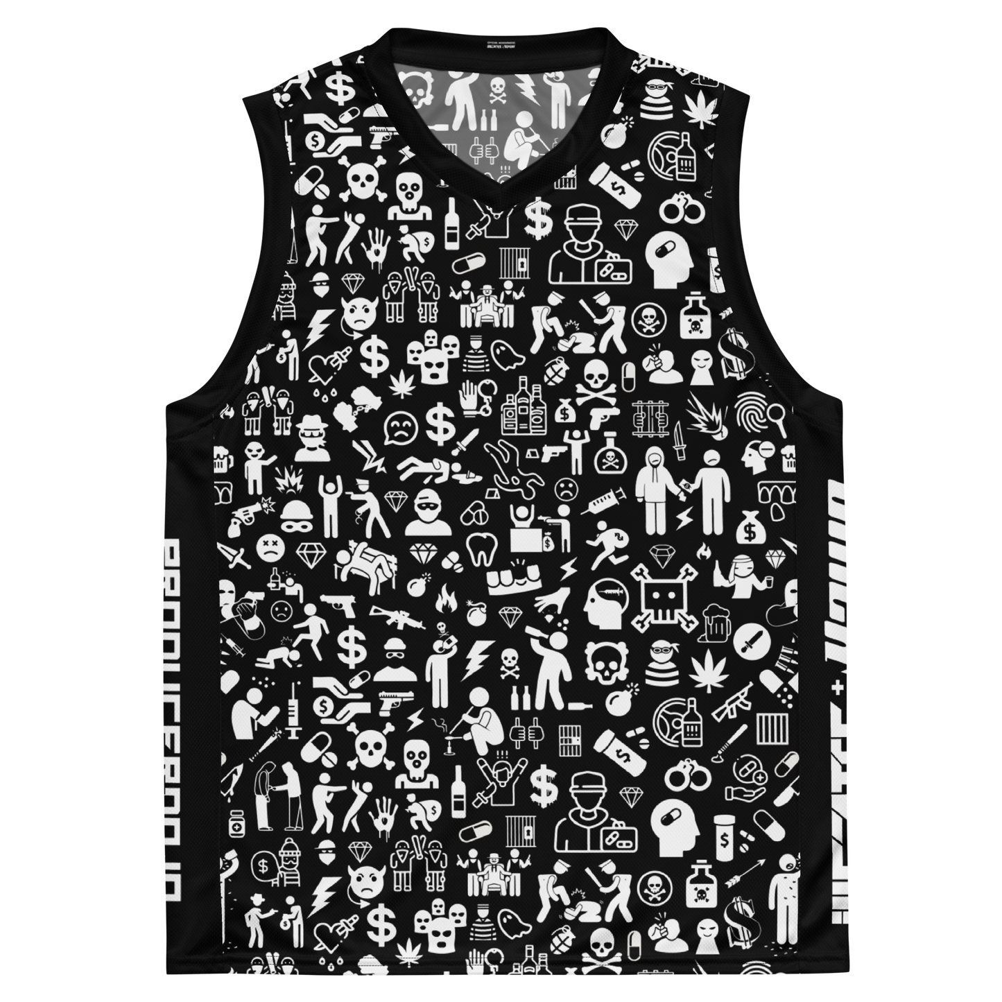Life of Crime Unisex basketball jersey - Black