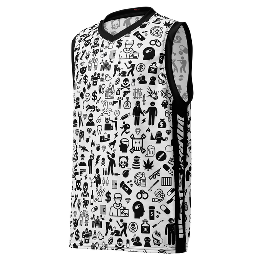 Life of Crime Unisex basketball jersey - White