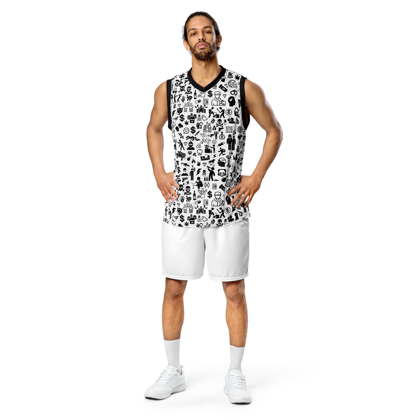 Life of Crime Unisex basketball jersey - White
