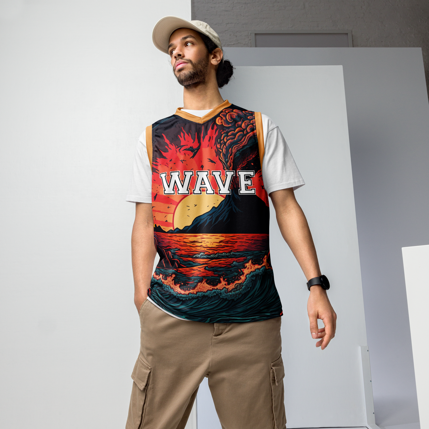Wave Recycled unisex basketball jersey - Who Knew