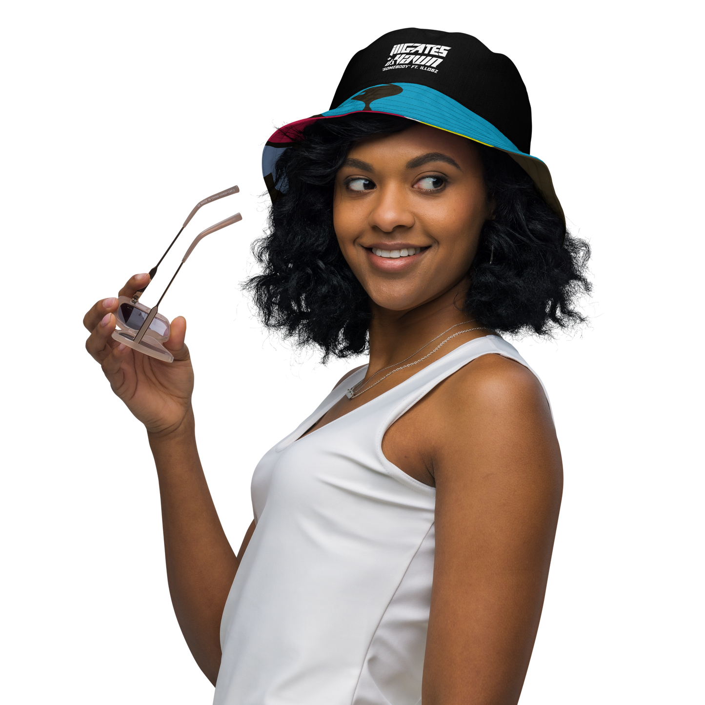Somebody Reversible bucket hat