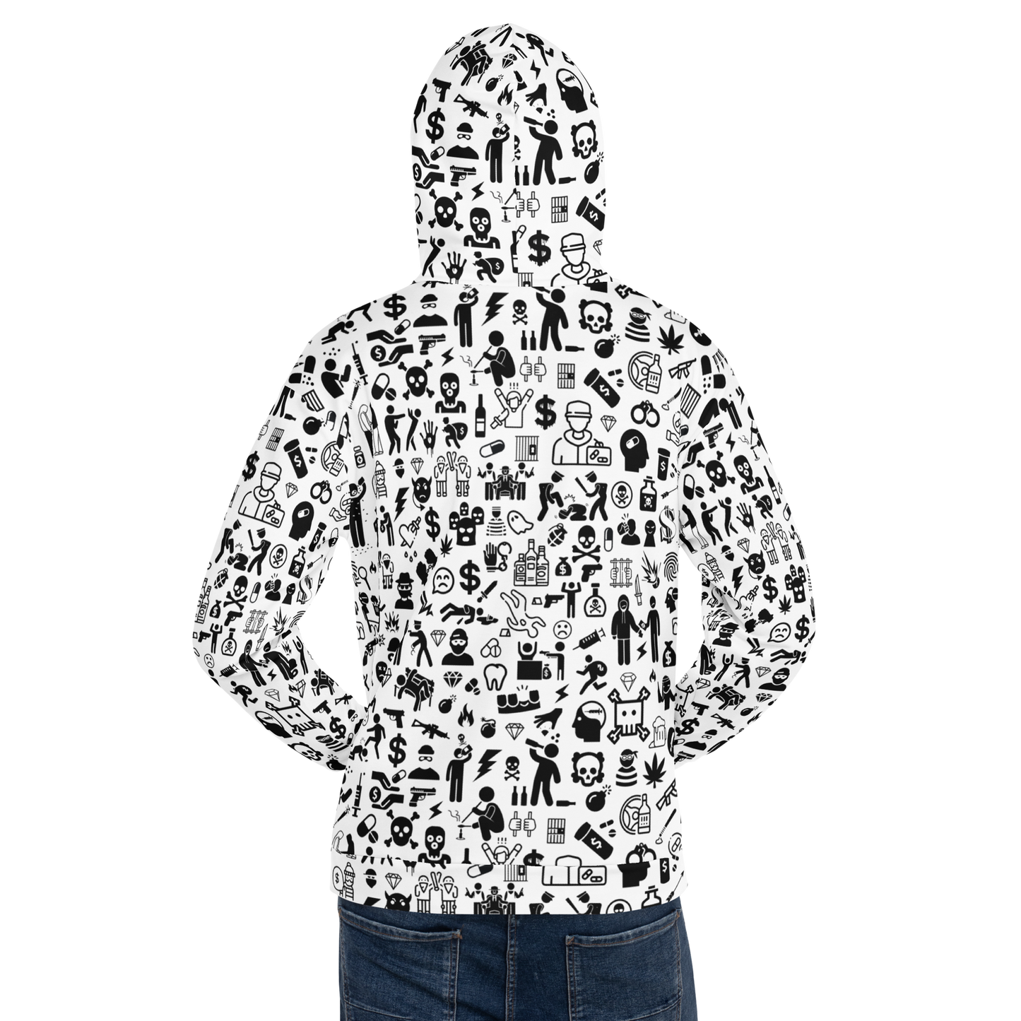 Life of Crime Unisex Hoodie - White