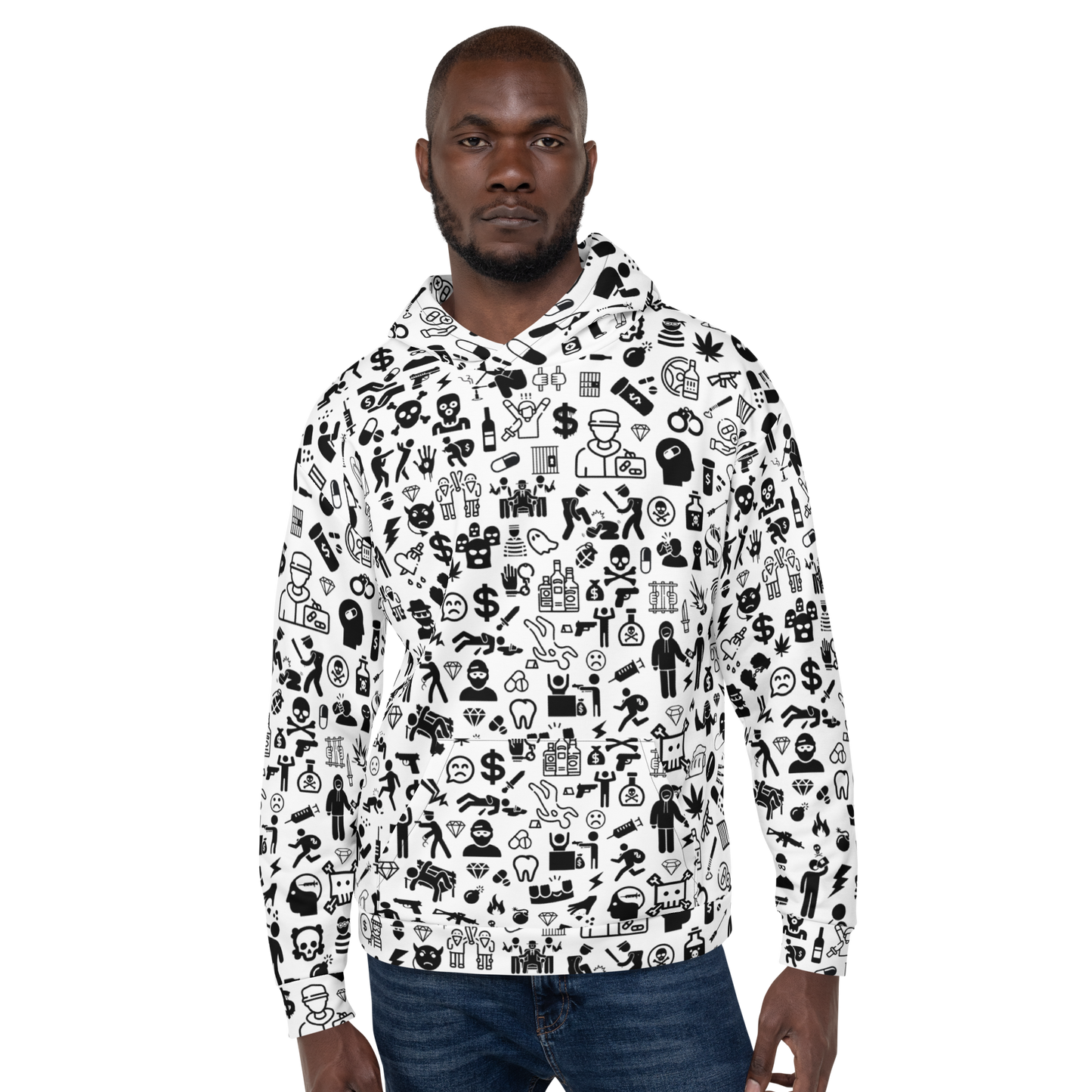 Life of Crime Unisex Hoodie - White