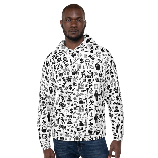Life of Crime Unisex Hoodie - White