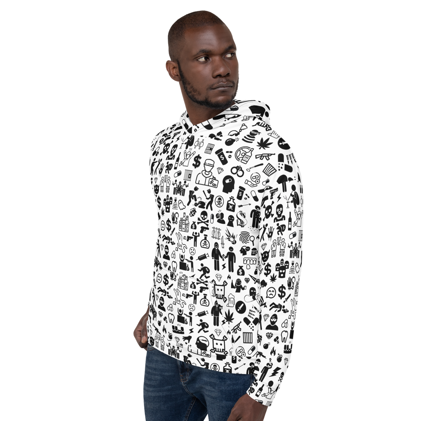 Life of Crime Unisex Hoodie - White