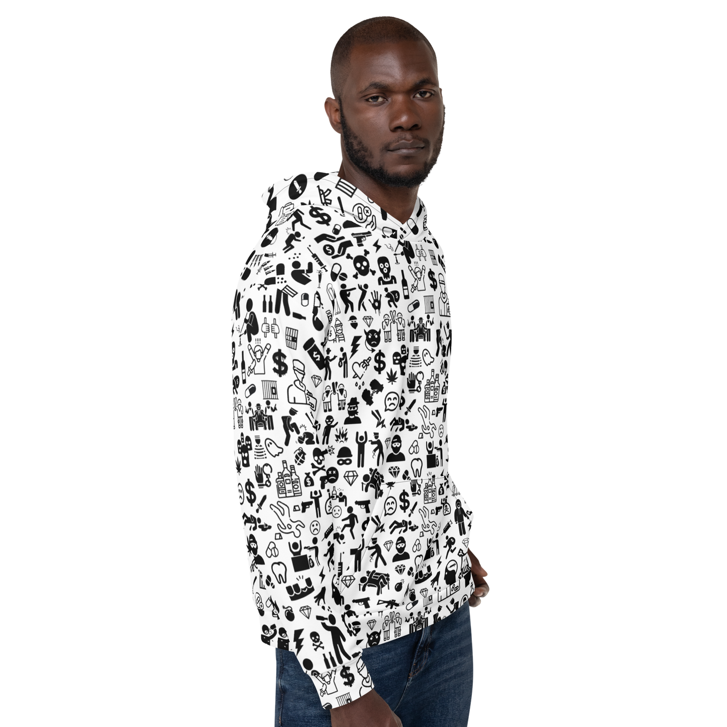 Life of Crime Unisex Hoodie - White